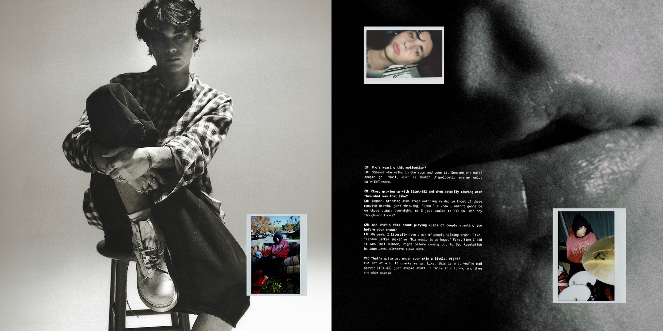 Second image showing clothing and images from the landon barker cheap monday collection in scrapbook manner