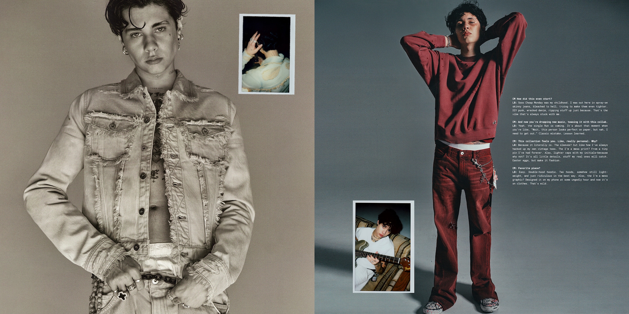 Image showing clothing and images from the landon barker cheap monday collection in scrapbook manner