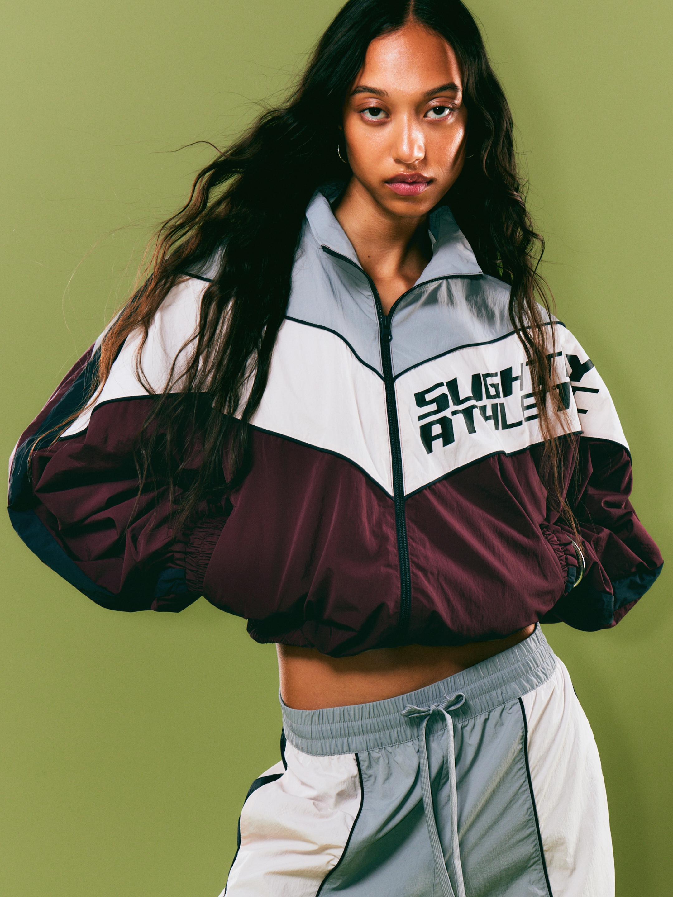 Model wearing sporty look from Monki
