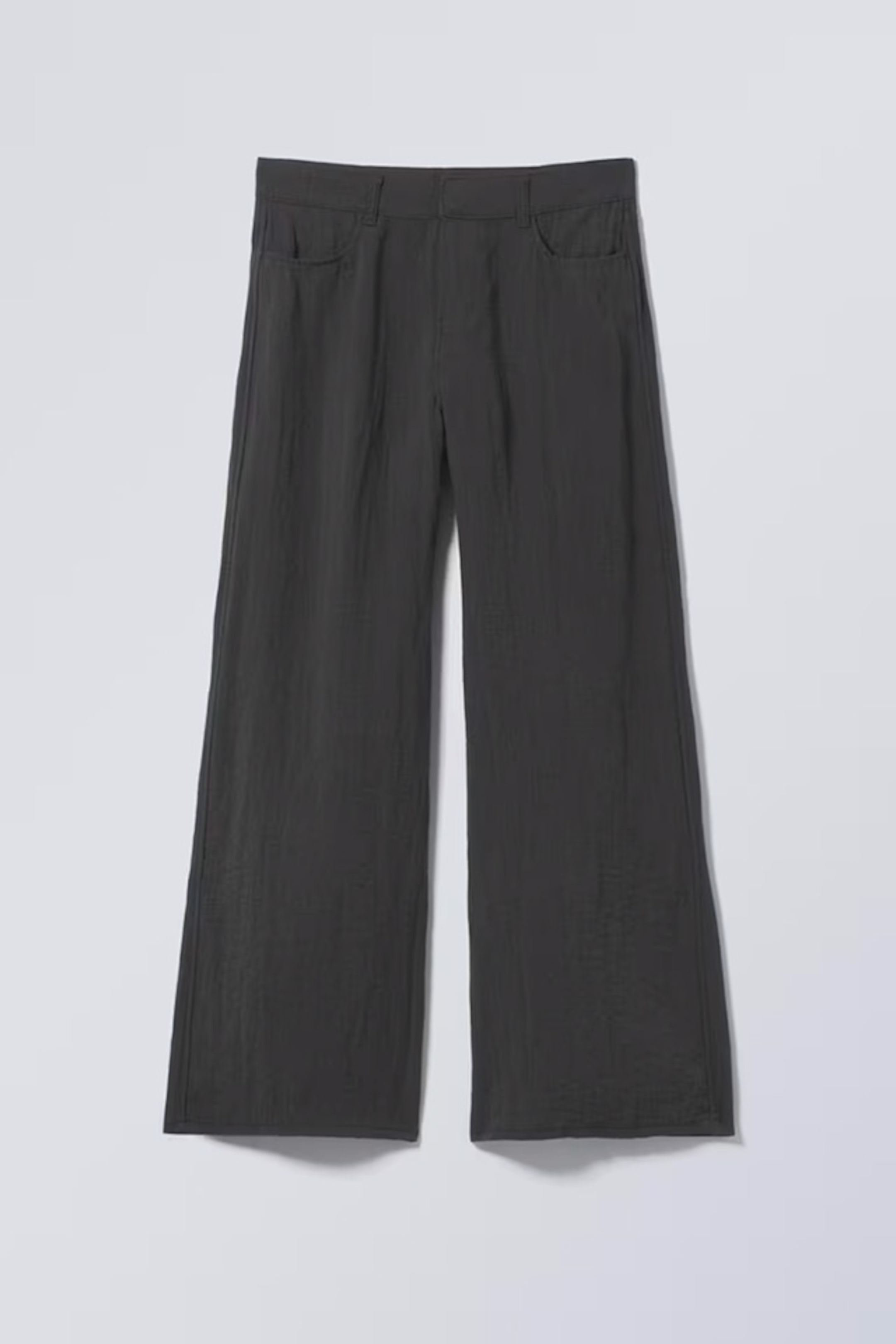 Dunkelgrau - Lockere Hose mit niedrigem Bund und Crinkle-Optik