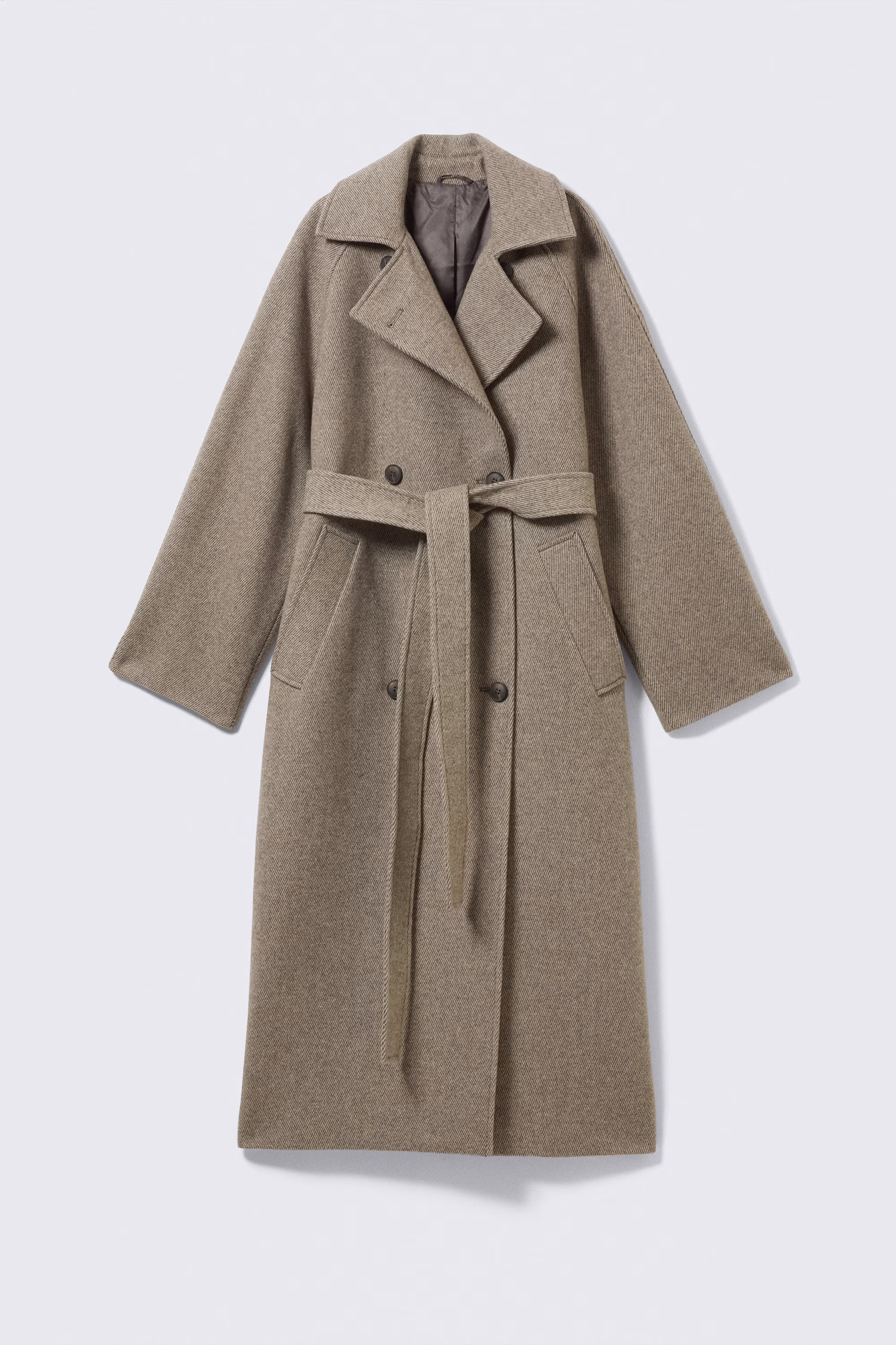 Light Beige - Kia Oversized Wool-Blend Double-Breasted Coat