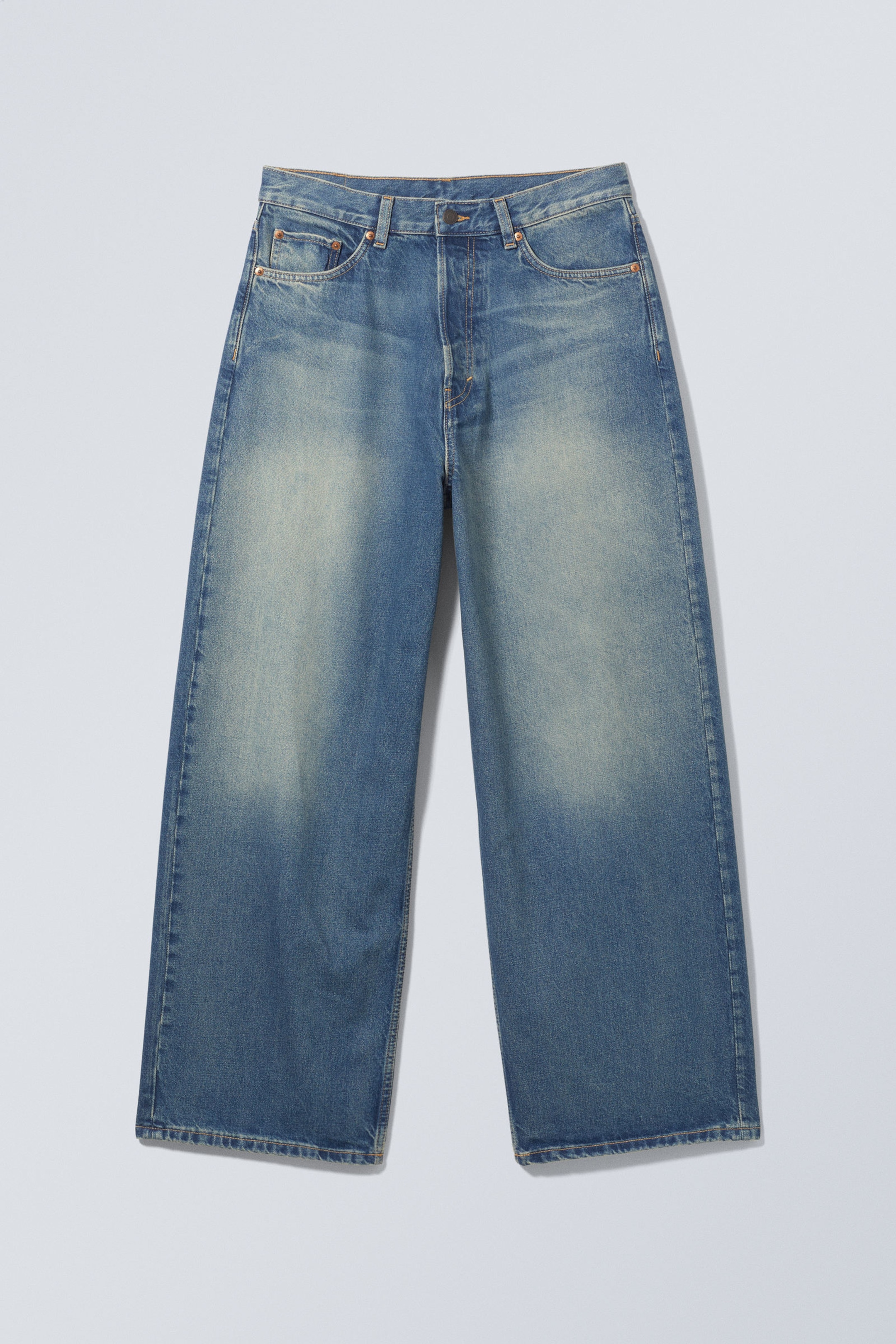 Jackpot Blue - Medium Blue - Astro Loose Baggy Leg Jeans - 4