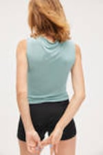 Dusty Turquoise - Super soft sleeveless boatneck top - 2
