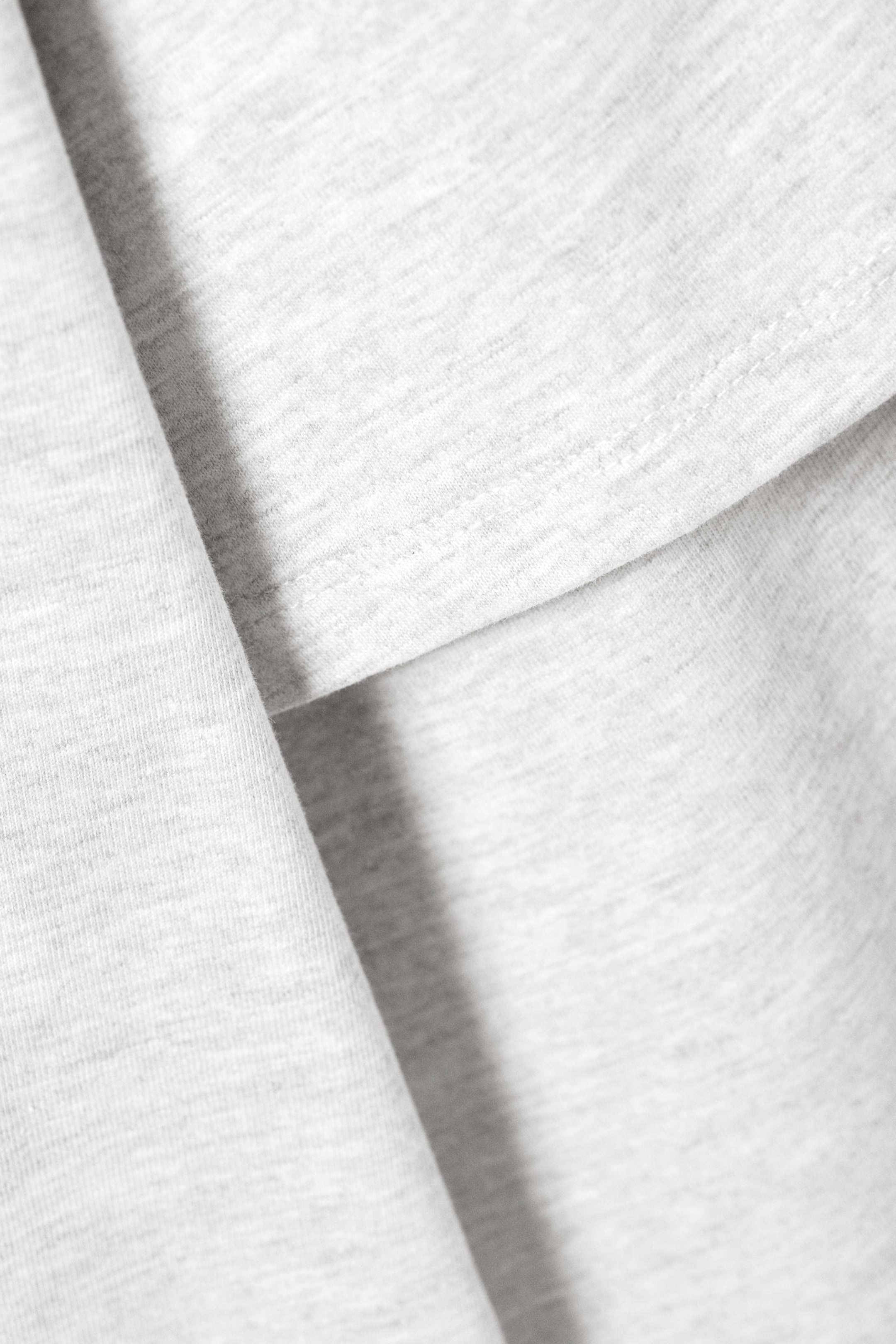 Grey Melange - Long-Sleeved Double-Layered Oversized T-shirt - 4