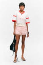 Light Pink - Frilled Lace Mini Shorts - 0