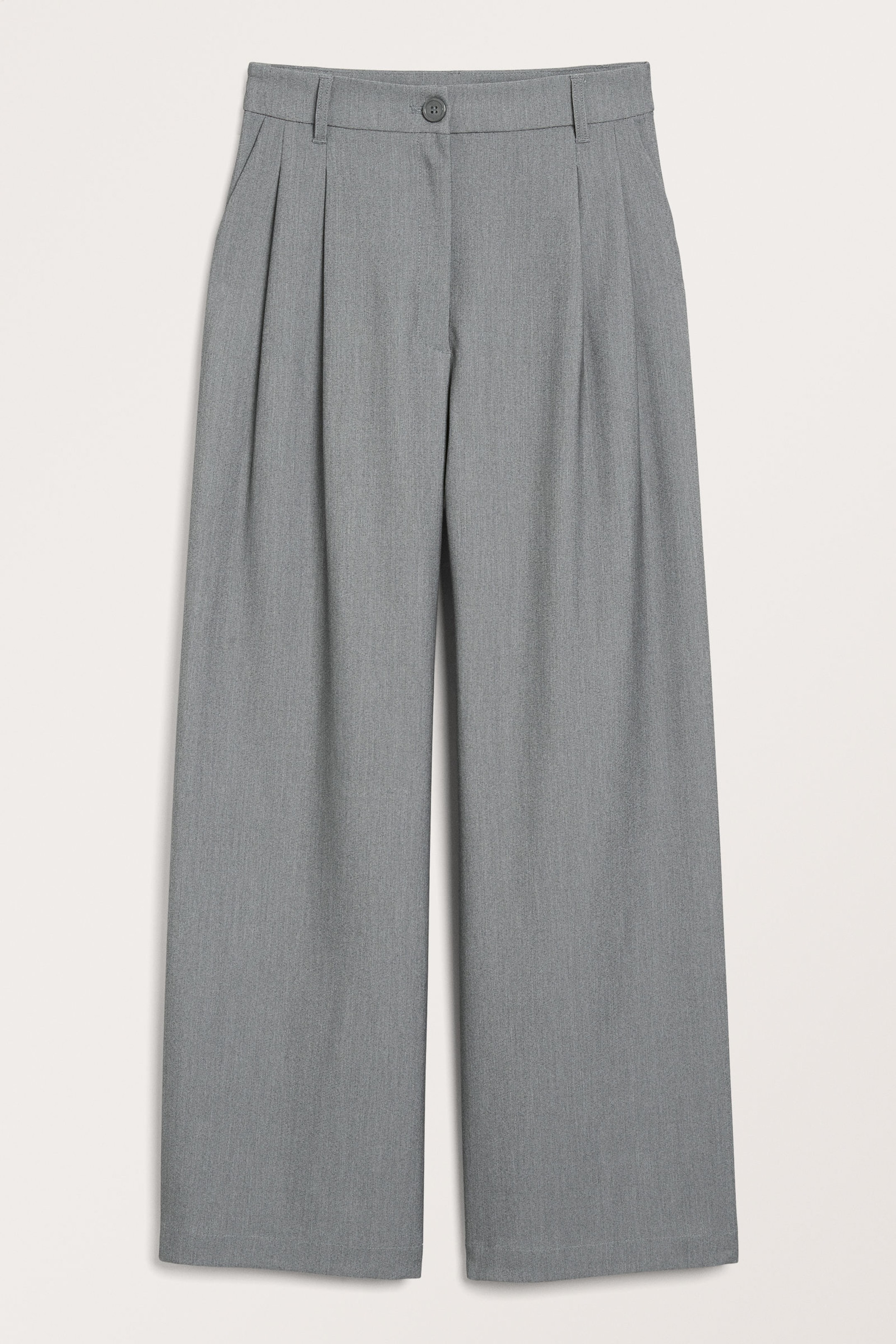 Grey melange - Wide Leg Trousers - 4