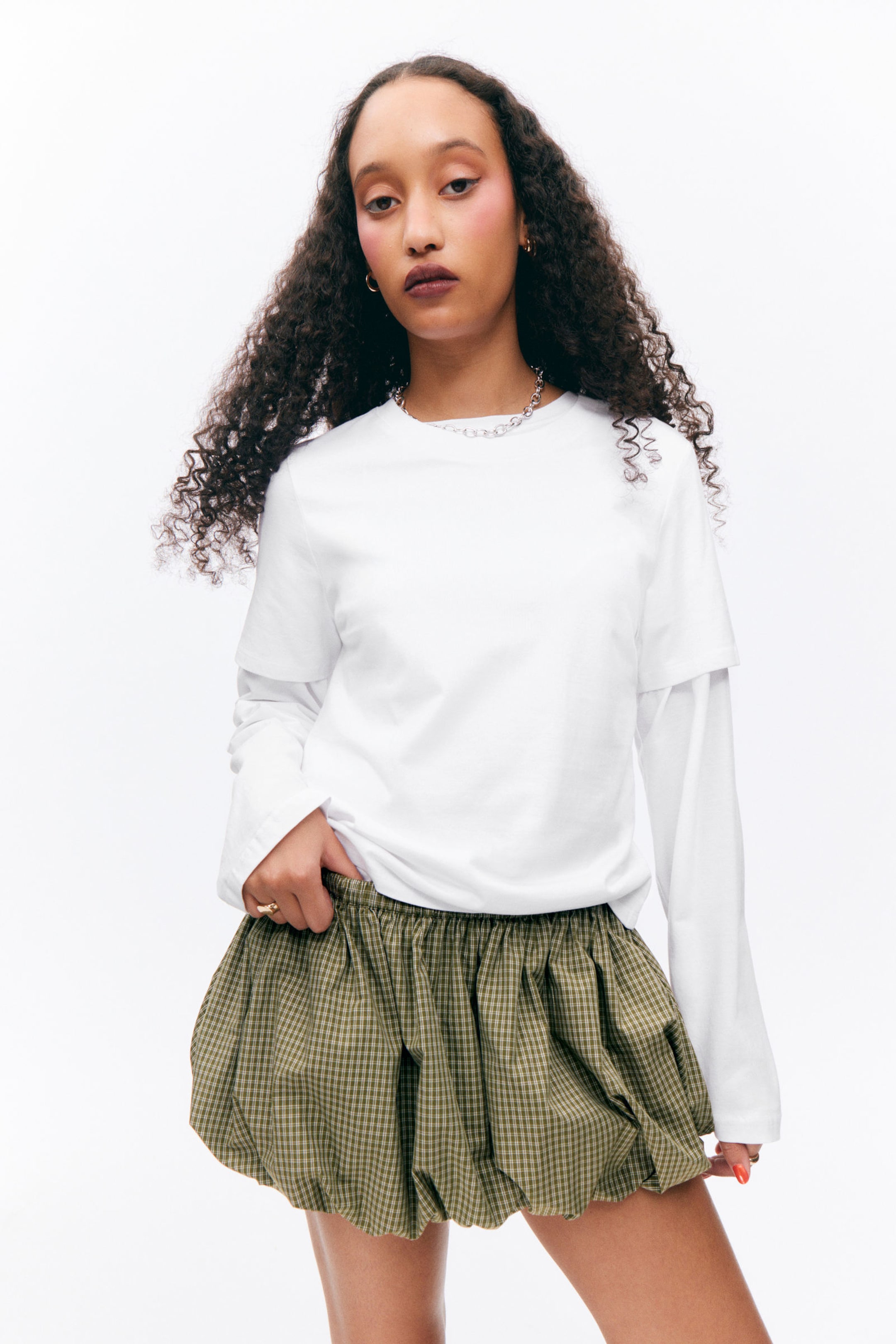 #6E6255 - Balloon Mini Cotton Skirt - 2
