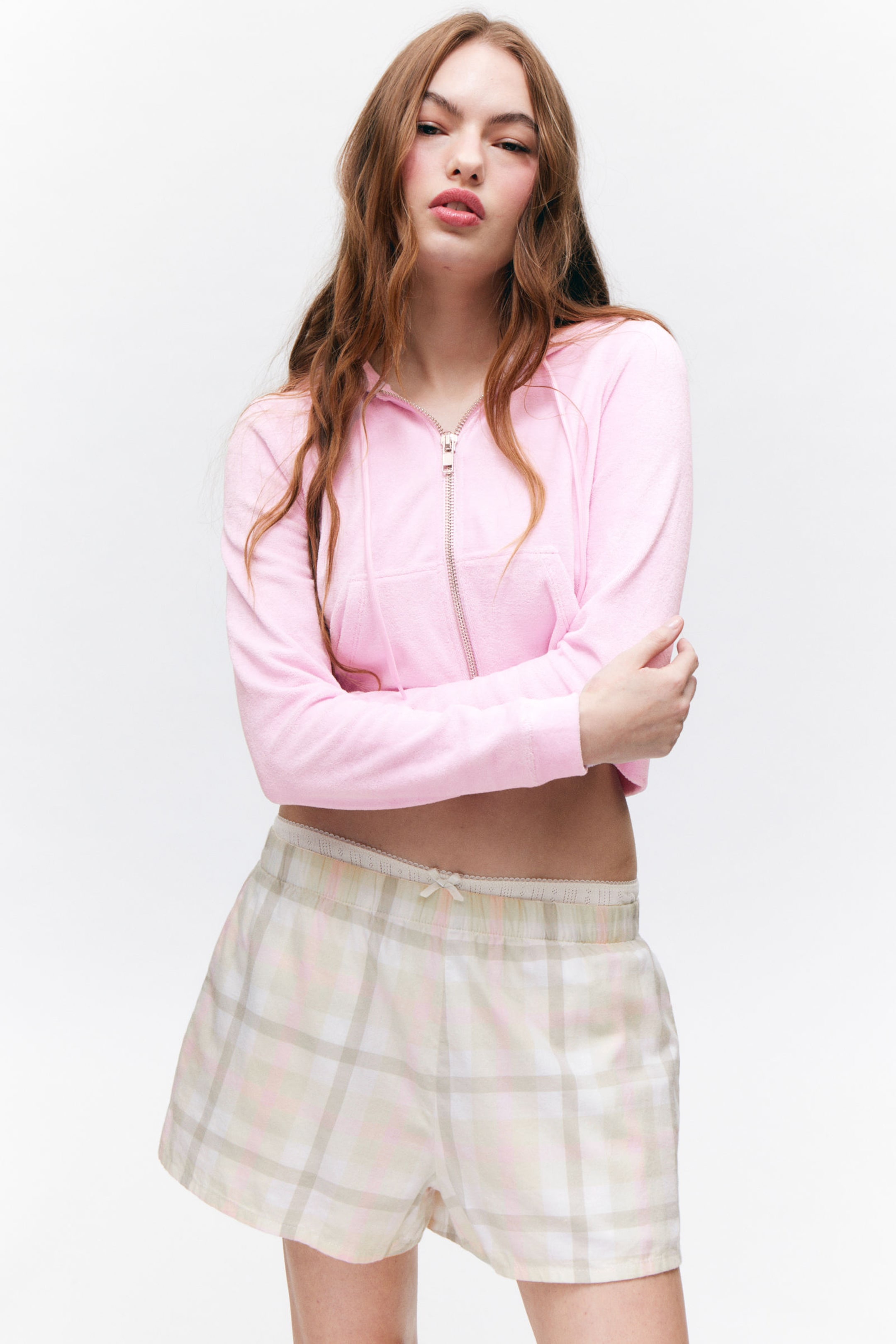 Beige Check - Flannel Boxer Shorts - 1