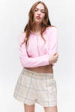 Beige Check - Flannel Boxer Shorts - 1