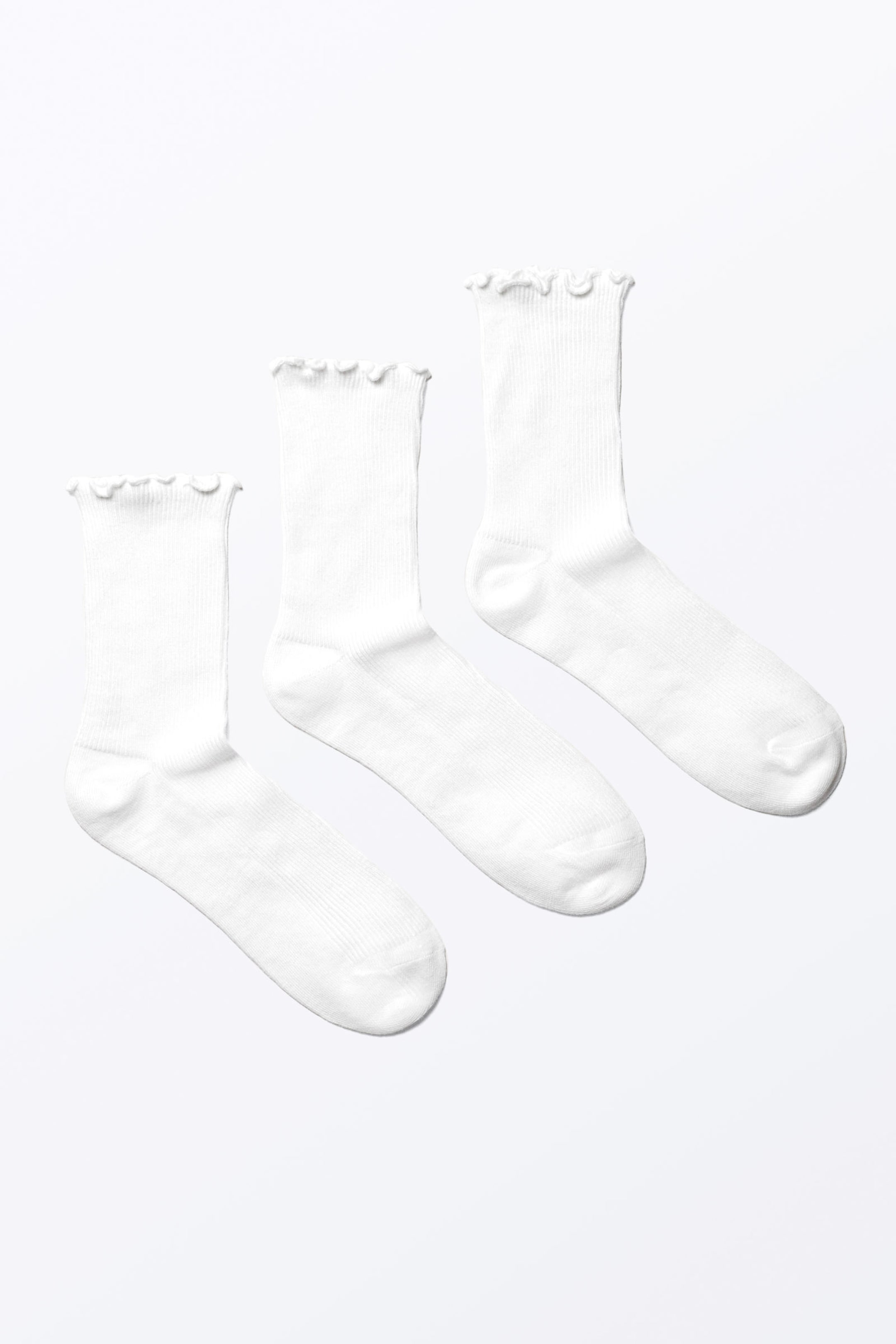White - 3-pack Frill Socks - 0