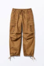 Washed Brown - Relaxed Cotton Cargo Trousers - 3