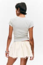 Light Grey - Contrast Stitch Fitted T-Shirt - 2