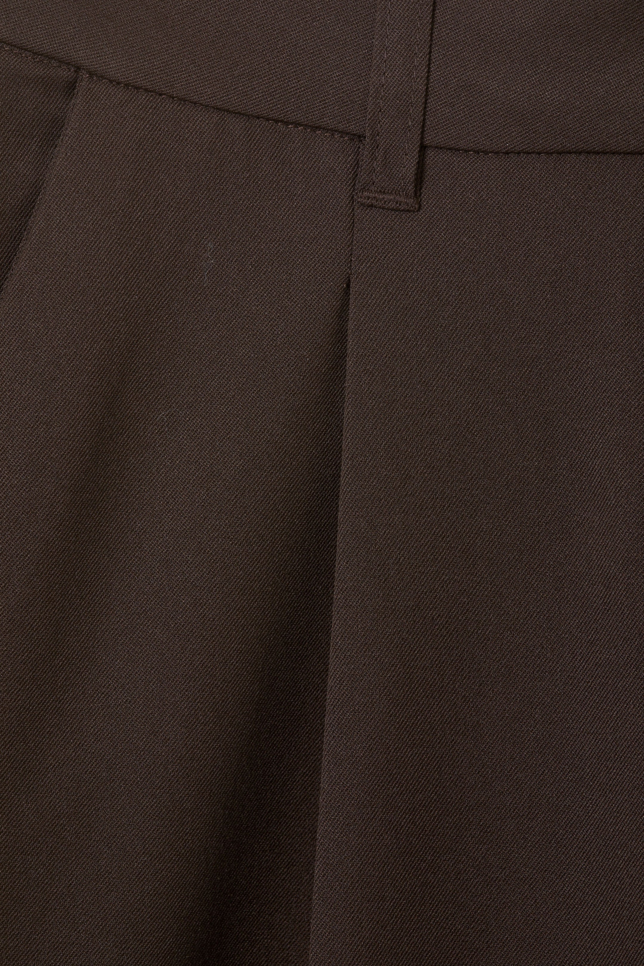 Dark Brown - Low waist wide leg tailored trousers - 4