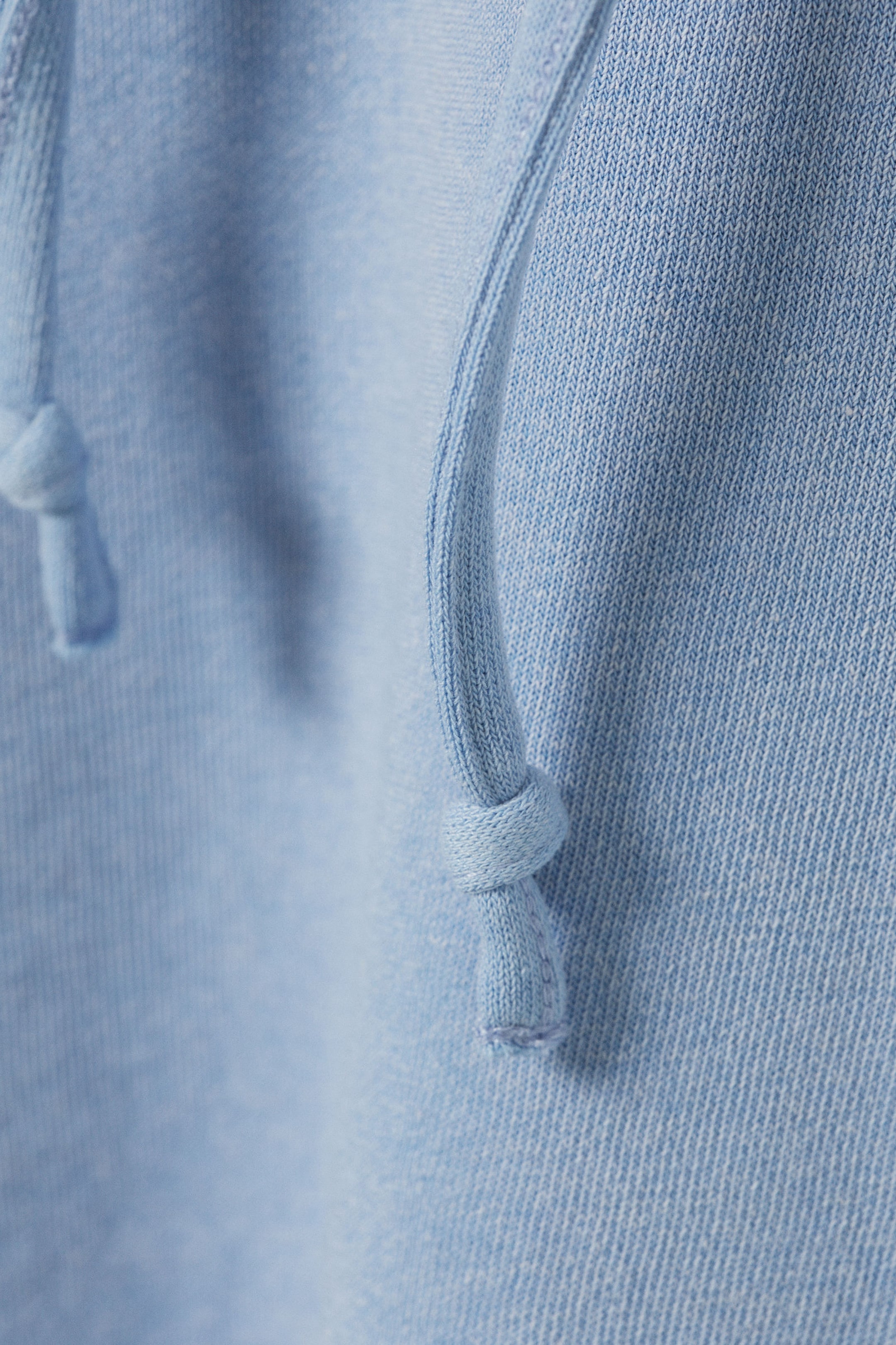 Dusty Blue - Cropped Terry Pyjama Hoodie - 4