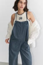 Blue - Tie Denim Dungarees - 1