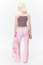 Dark Red Stripe - Cropped Ribbed Tank Top - 2