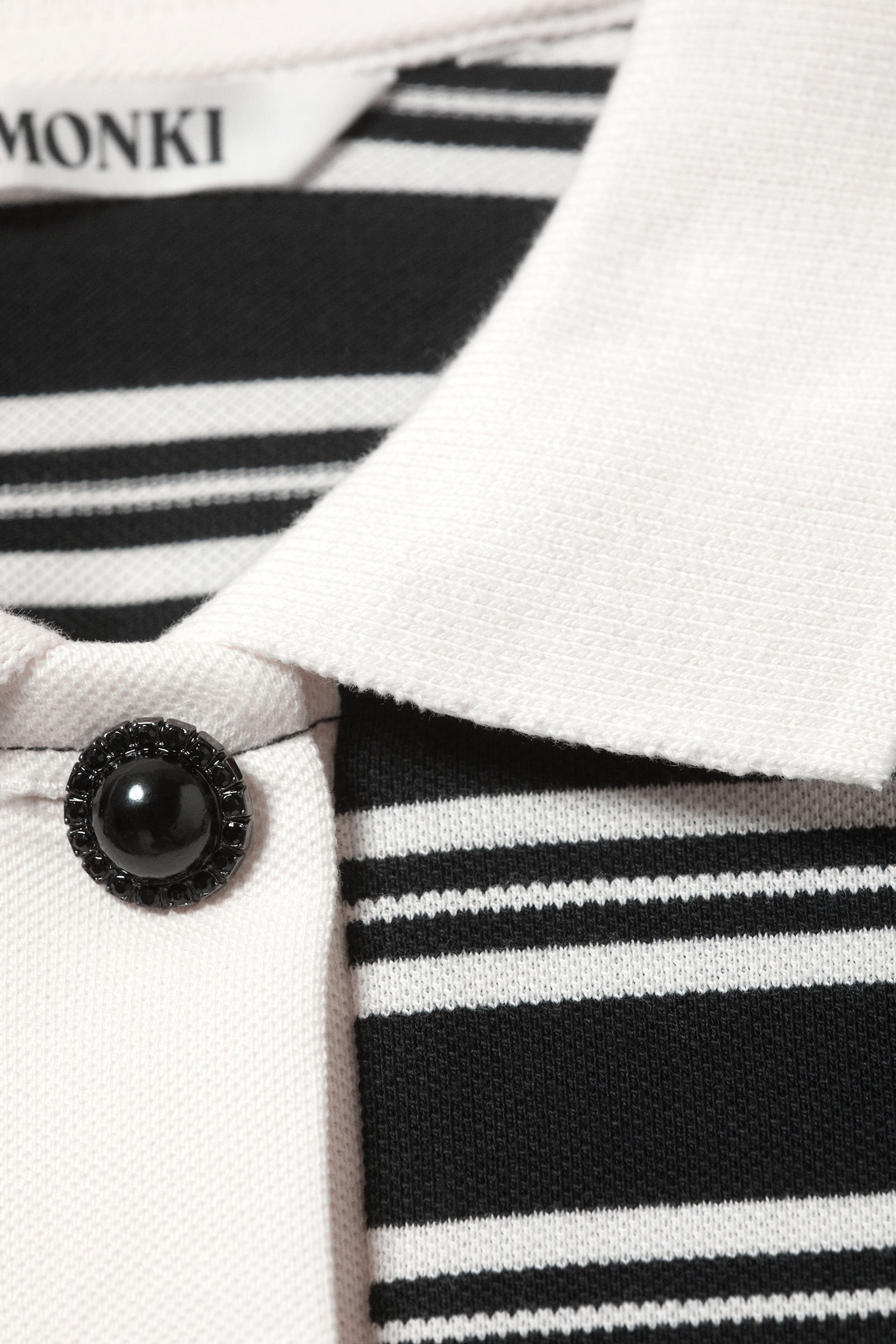 Black & White Stripes - Long Sleeve Rugby Polo Top - 5