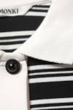 Black & White Stripes - Long Sleeve Rugby Polo Top - 5