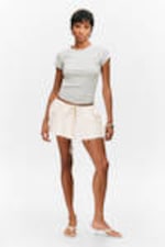 Light Grey - Contrast Stitch Fitted T-Shirt - 1