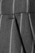 Striped Dark Grey - Low Waisted Pleated Suiting Trousers - 5
