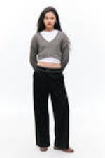 Black - Loose Elastic Suiting Trousers - 0