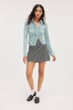 Dark Grey - Pinstripe - A-line mini skirt - 0