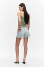 Striped Khaki Green - Slim Strappy Tank Top - 2