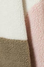 White/Khaki/Pink - Loose Fleece Zip Jacket - 5