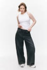 Smokey Blue - Peggy Low Waist Loose Baggy Leg Jeans - 0