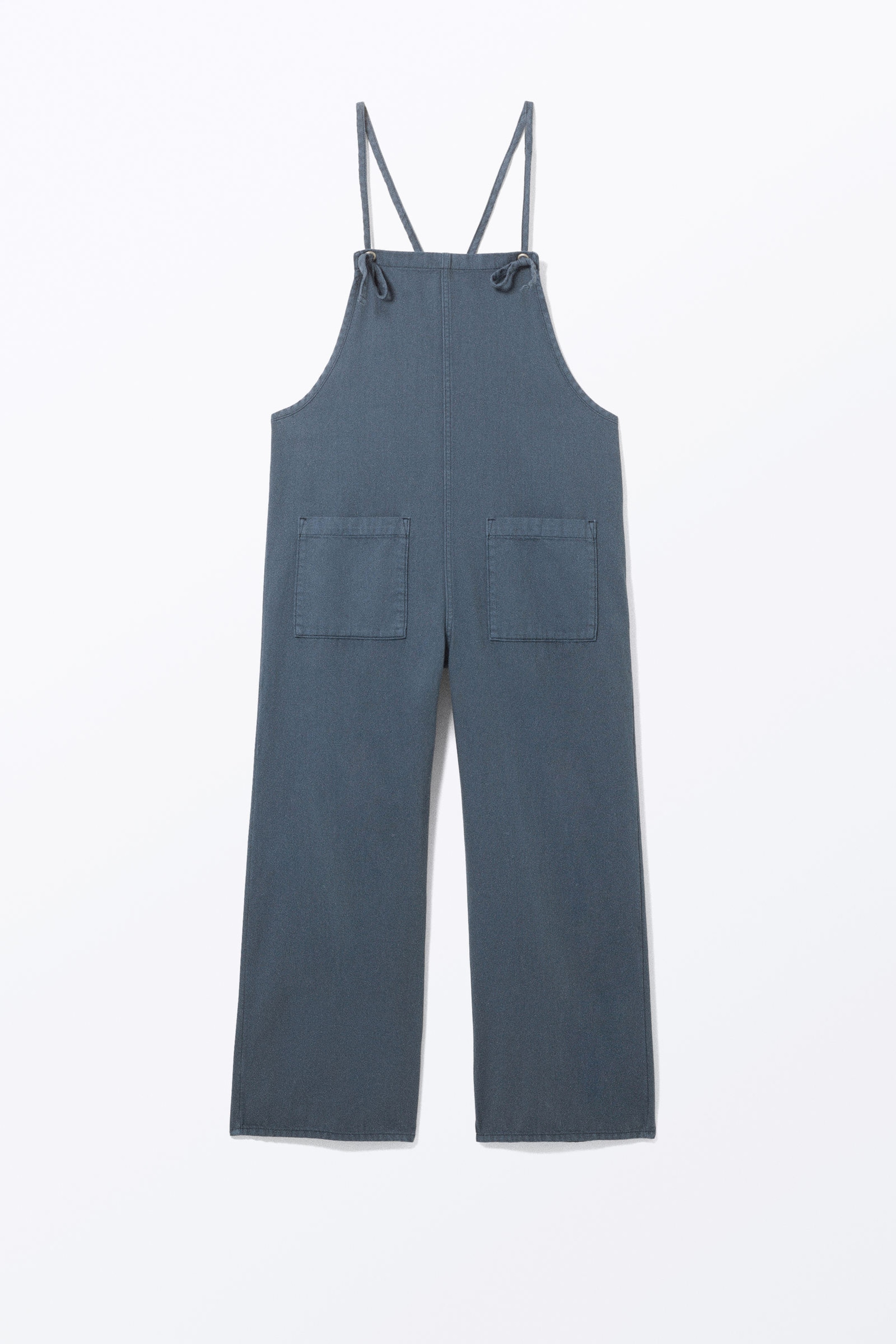 Blue - Tie Denim Dungarees - 4