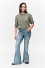Striped Khaki - Boxy Sleeve T-Shirt - 1