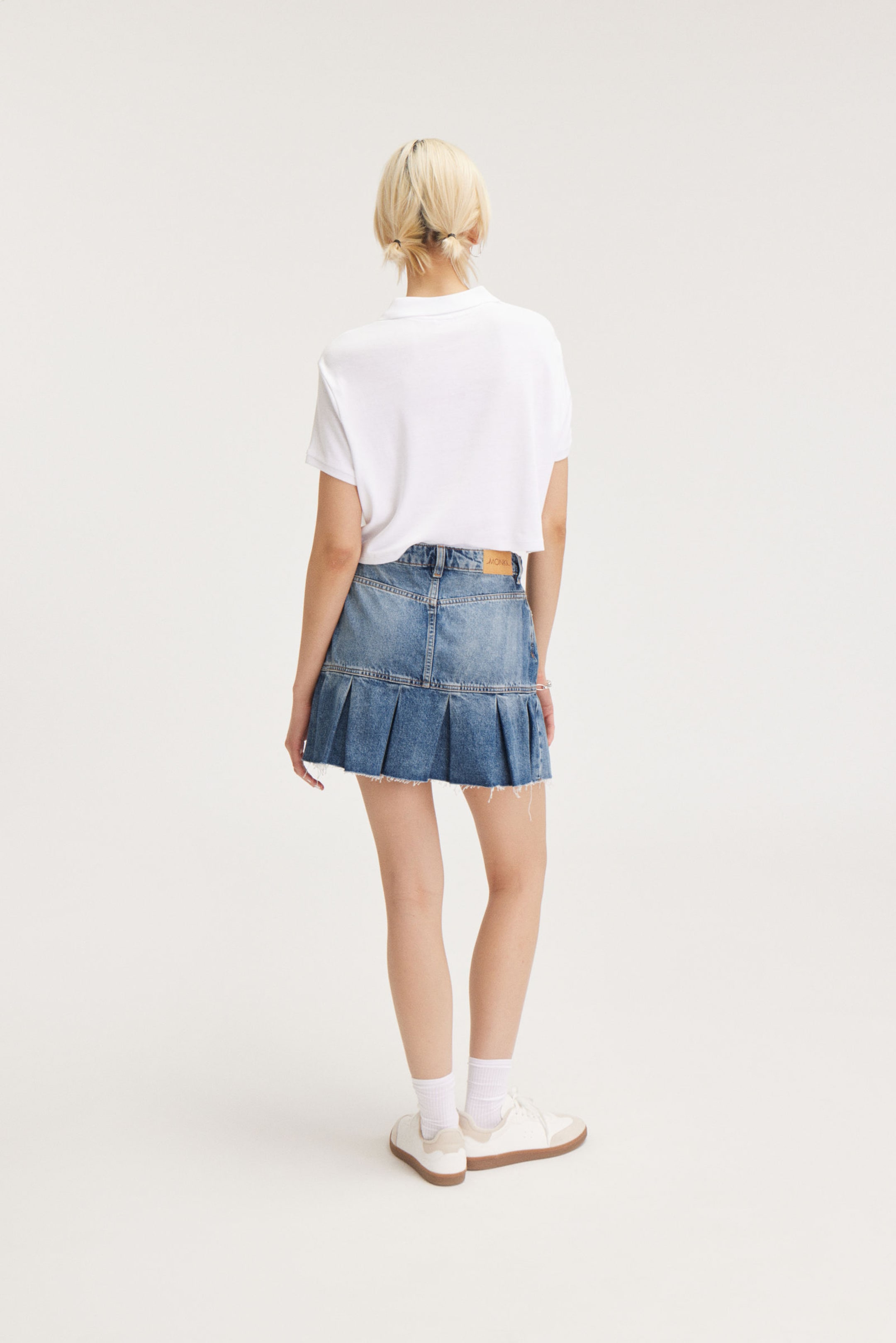 Starling Blue - Pleated Mini Denim Skirt - 2