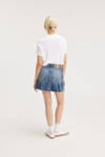 Starling Blue - Pleated Mini Denim Skirt - 2