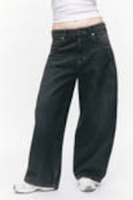 Smokey Blue - Peggy Low Waist Loose Baggy Leg Jeans - 1
