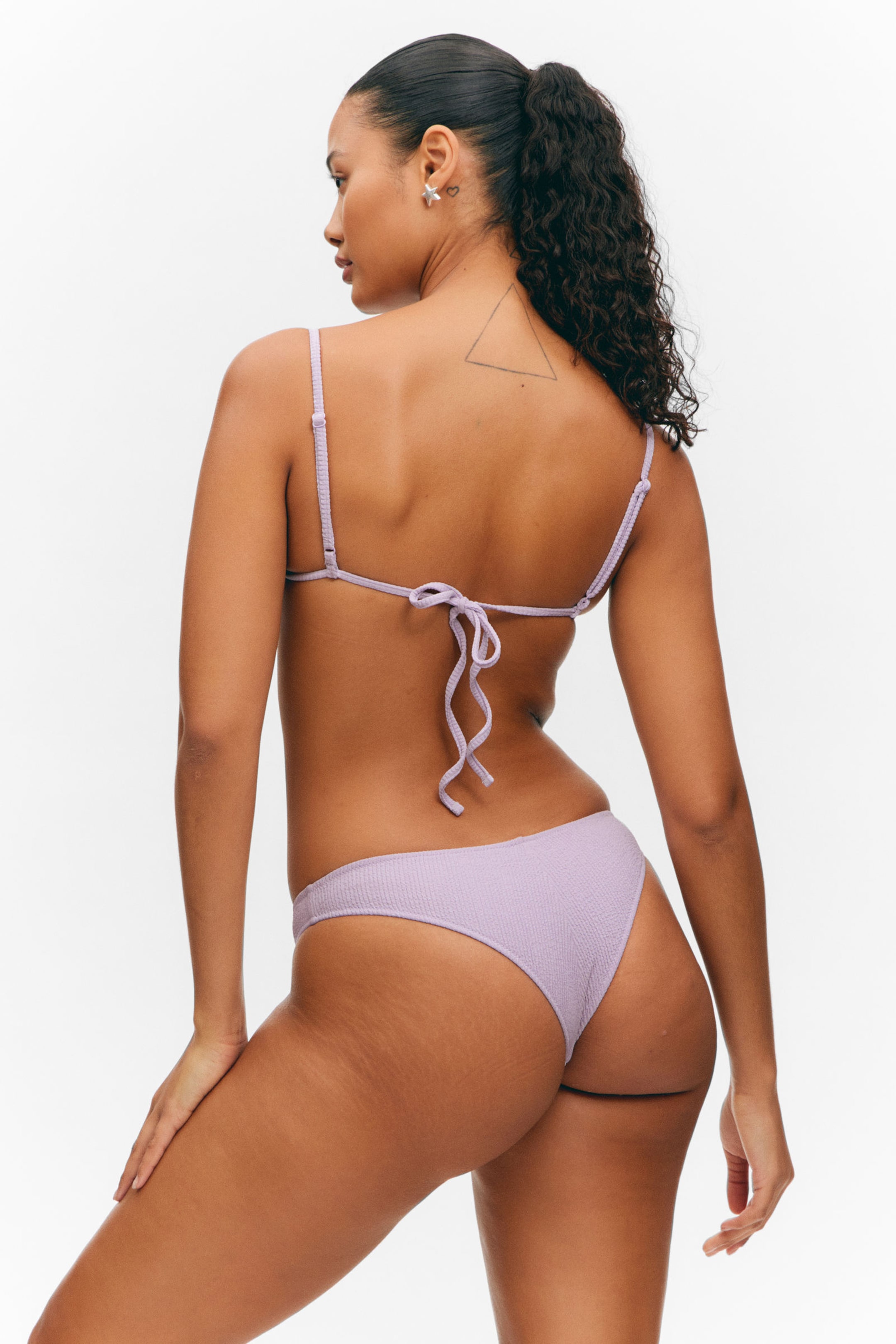 Light Lilac - Structured Square Neck Bikini Top - 2
