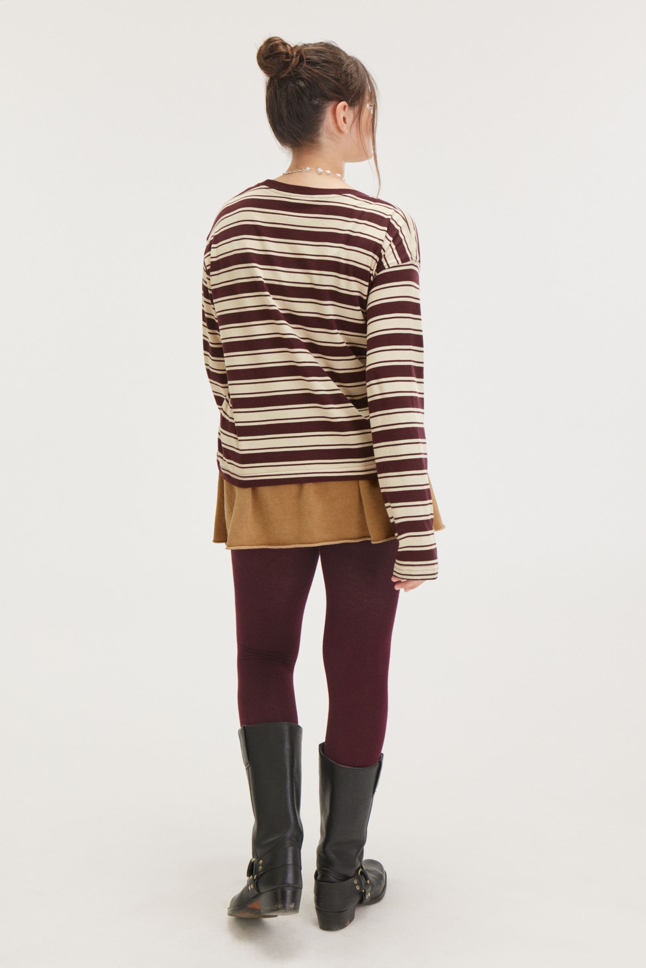 Red & White Stripe - Boxy Sleeve T-Shirt - 2