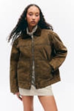 Dark Brown - Padded Cotton Canvas Jacket - 1