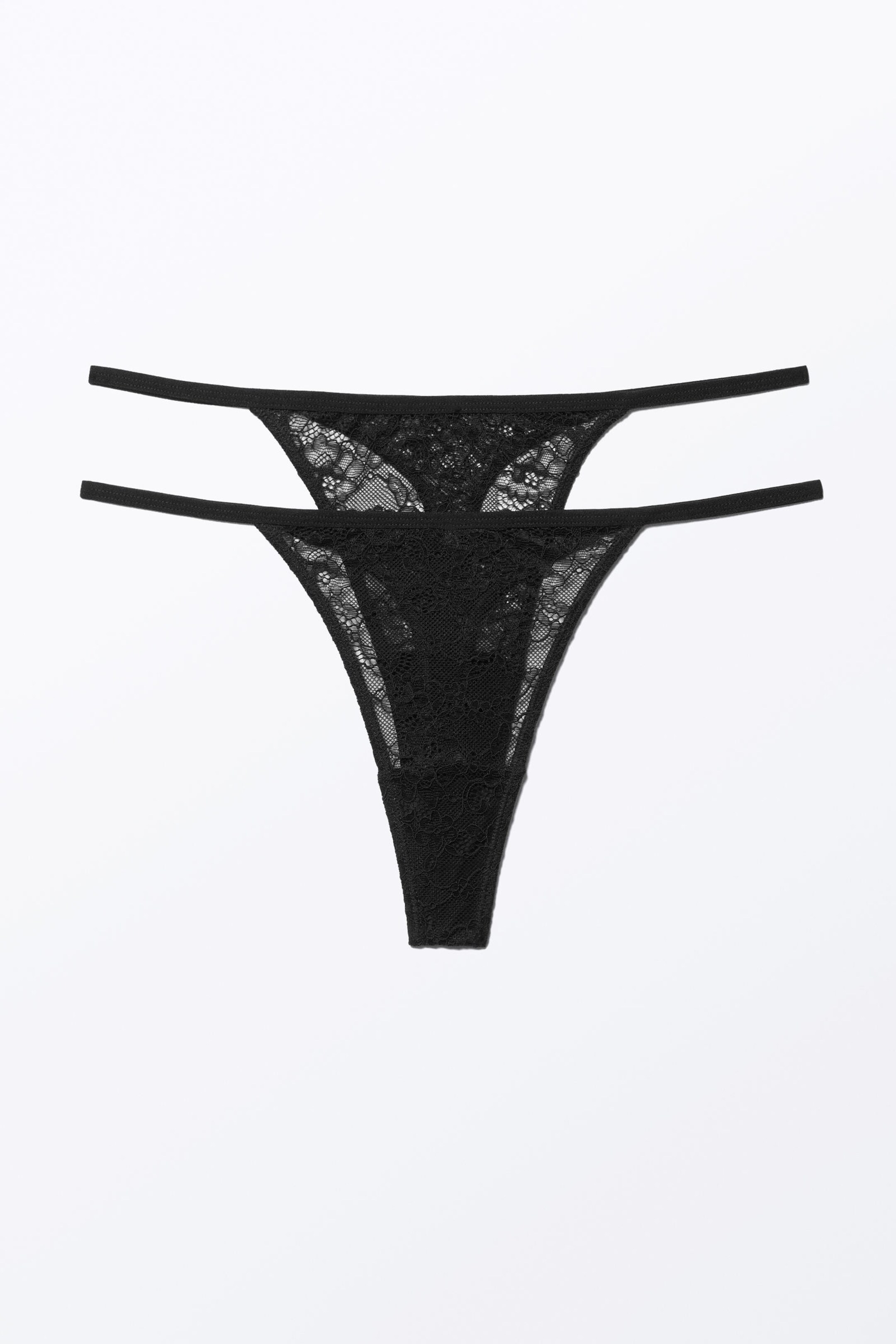 #333538 - 2-pack Lacey Lace Thongs - 1