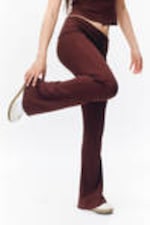 Dark Red - Low Waist Flared Pyjama Trousers - 1