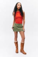 Bright Orange - Super soft sleeveless boatneck top - 0