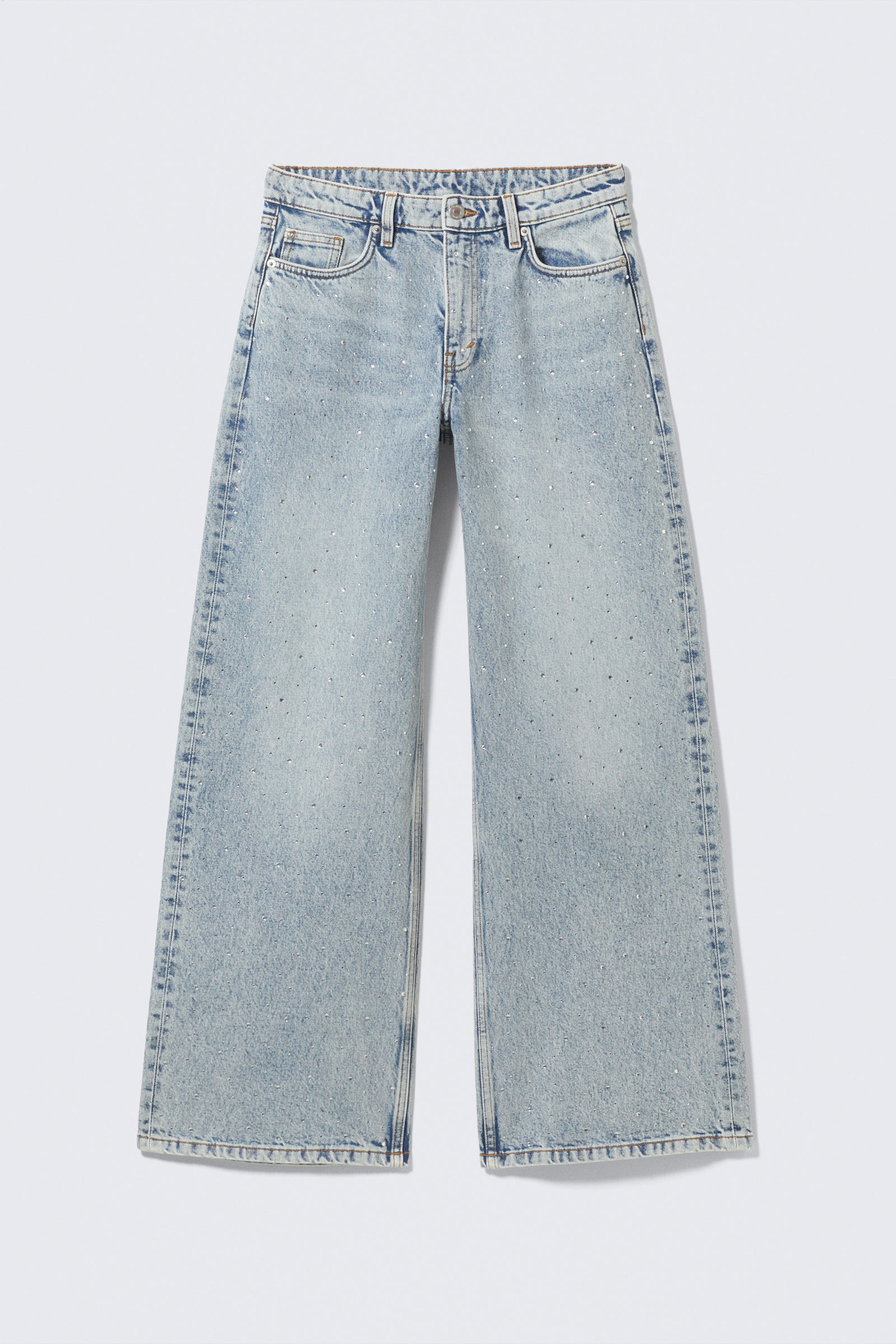 #798DB2 - Paz Mid Straight Embellished Jeans - 1