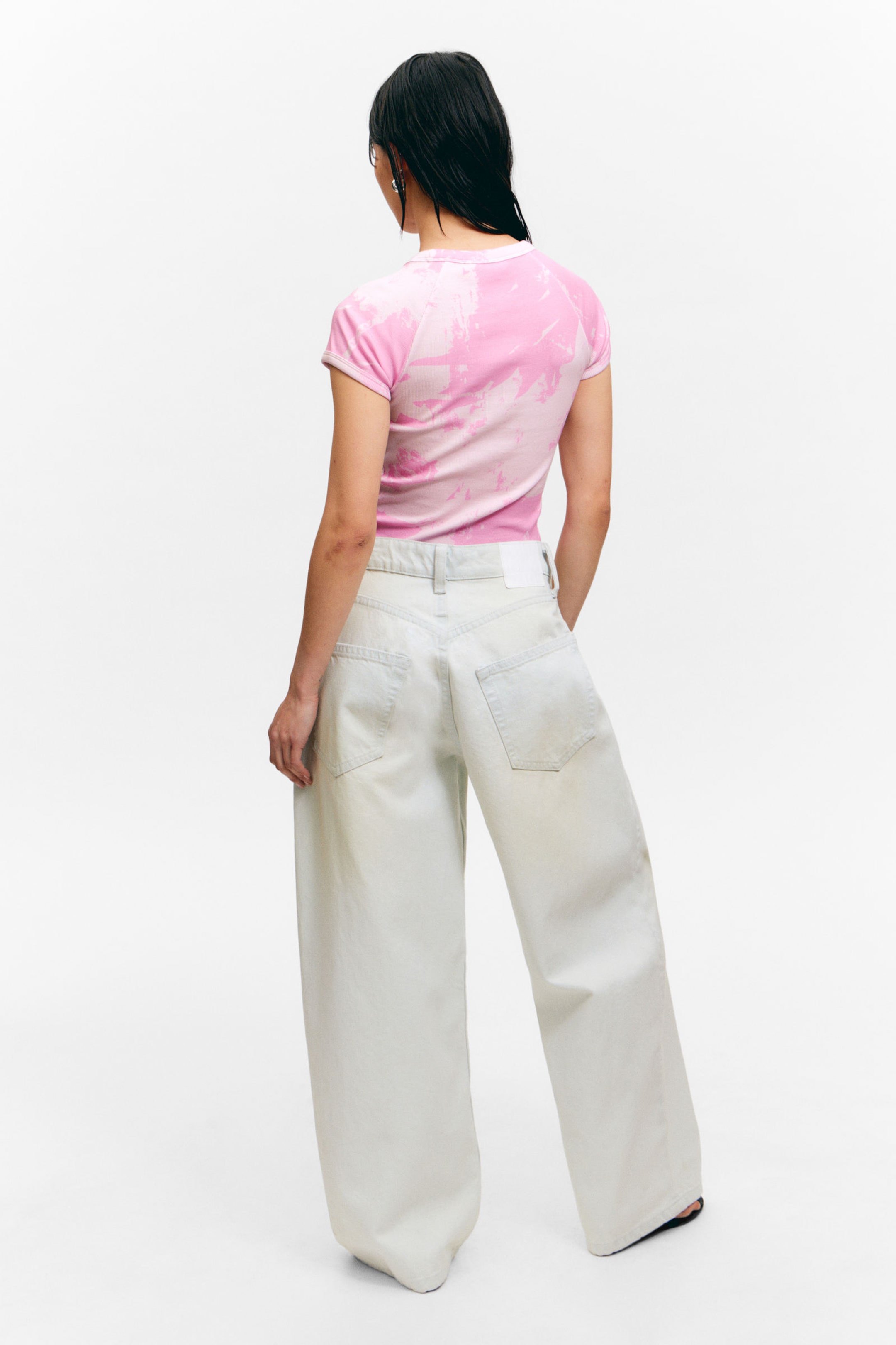 Pink Stardust - Contrast Stitch Fitted T-Shirt - 3