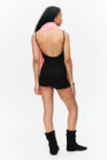 Black - Ribbed Fitted Jumpsuit - 2