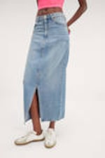 Mid blue - Midi denim skirt - 1