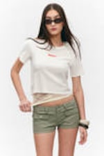 White - Maybe? - Cropped Printed Cotton T-Shirt - 0