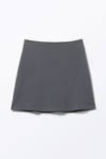 Dark Grey - A-line mini skirt - 3
