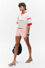 Light Pink - Frilled Lace Mini Shorts - 1