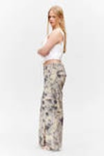 Beige - Floral - Loose Fit Low Waist Twill Cargo Trousers - 2