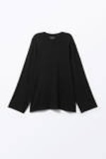 Black - Soft Oversized Long-Sleeved Top - 3
