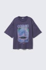 Dark Blue Wash - Cosmic Blaze - Boxy Fit Printed T-Shirt - 4